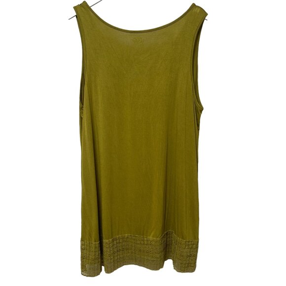 LOGO by Lori Goldstein Womens Top Tunic Tank Plus Size 2X Green Stretch Rayon - Picture 5 of 8